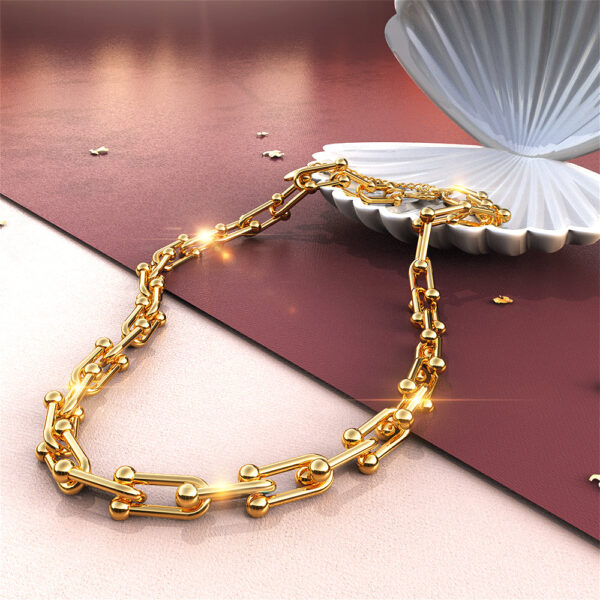 Bullion Gold U-Link Hardwear Connector Necklace in Gold - Image 2