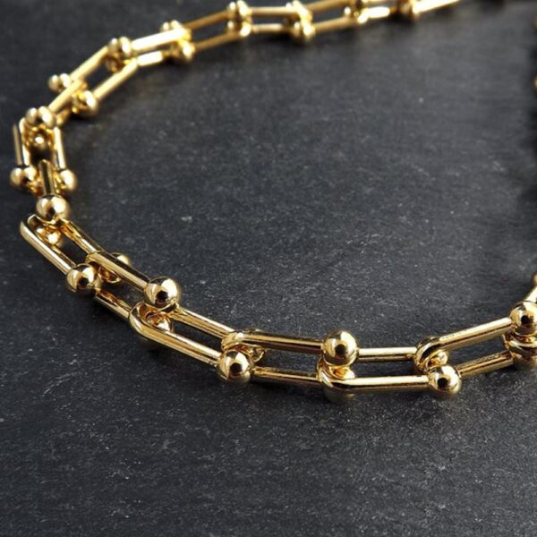 Bullion Gold U-Link Hardwear Connector Necklace in Gold - Image 4