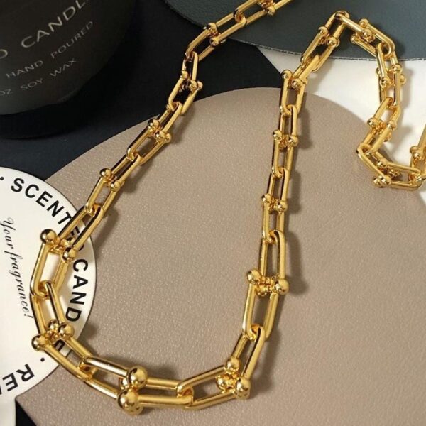 Bullion Gold U-Link Hardwear Connector Necklace in Gold - Image 5