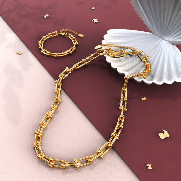 Bullion Gold U-Link Hardwear Connector Necklace in Gold - Image 6
