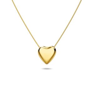 Solid Heart Necklace in Gold - Mini