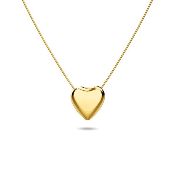 Solid Heart Necklace in Gold - Mini