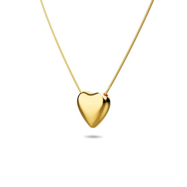 Solid Heart Necklace in Gold - Mini - Image 2
