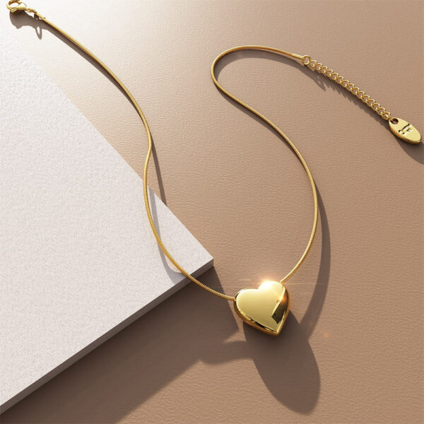 Solid Heart Necklace in Gold - Mini - Image 3