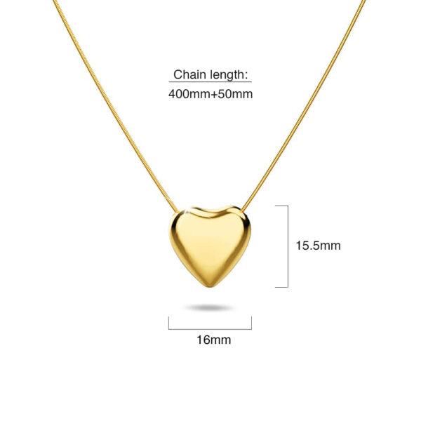 Solid Heart Necklace in Gold - Mini - Image 5
