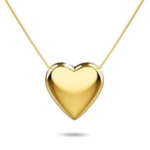 Solid Heart Necklace in Gold