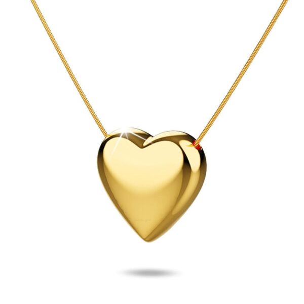 Solid Heart Necklace in Gold - Image 2