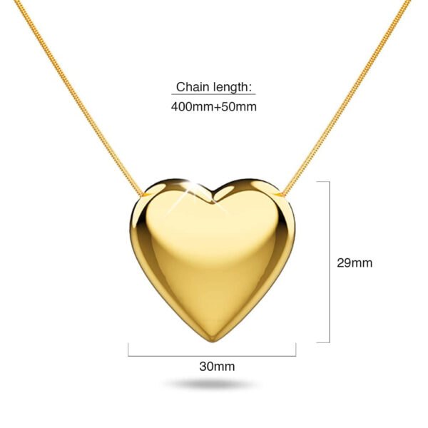 Solid Heart Necklace in Gold - Image 5
