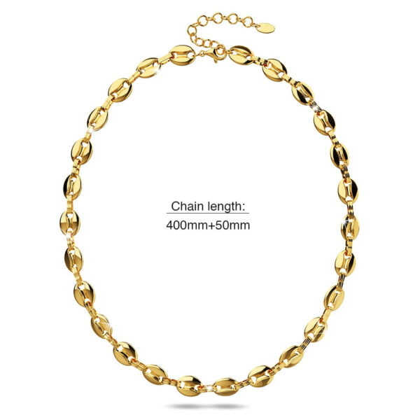 Interlock Anchor Chain Necklace in Gold - Image 4