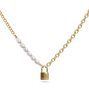 Elinor Freshwater Baroque Pearls Lock-Pendant Necklace