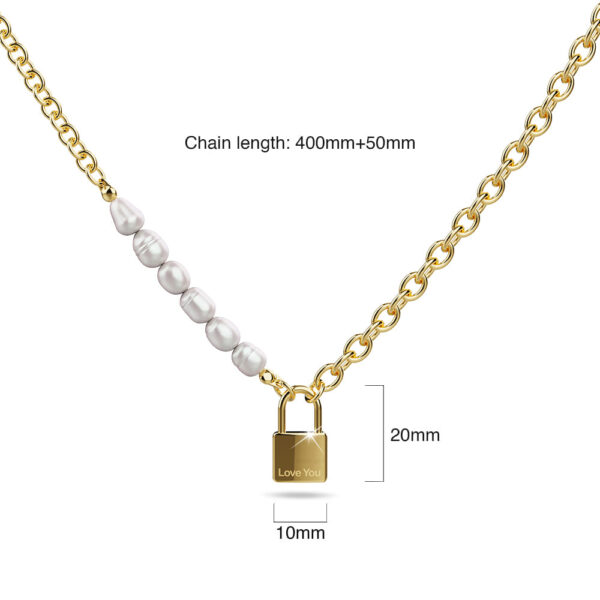 Elinor Freshwater Baroque Pearls Lock-Pendant Necklace - Image 3