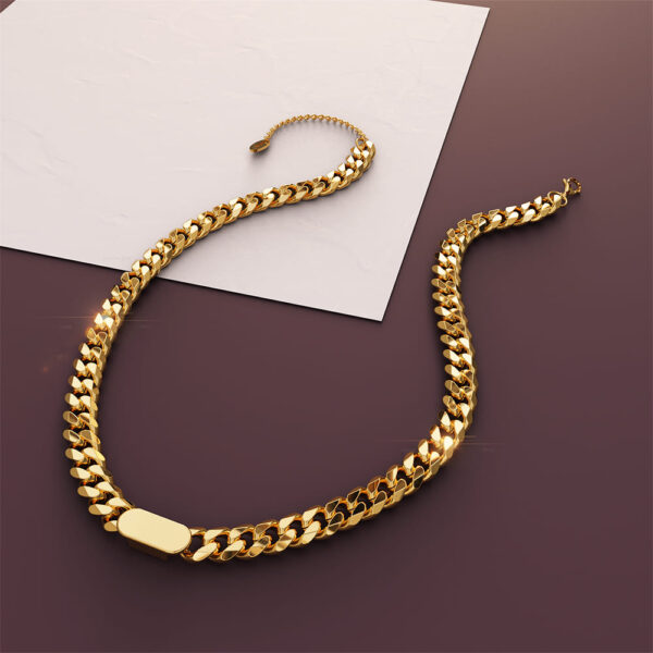 Jamila Cuban Chain Necklace In Gold - Image 2