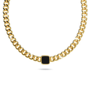 Fernando Cuban Chain Acrylic Bar Necklace
