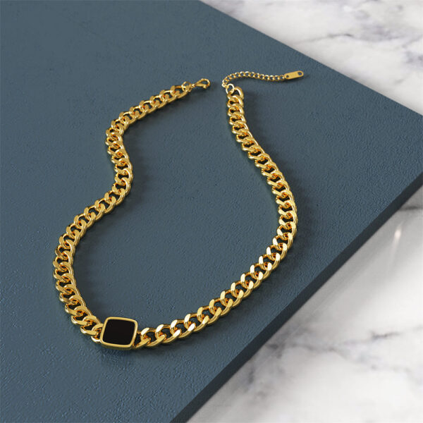 Fernando Cuban Chain Acrylic Bar Necklace - Image 3