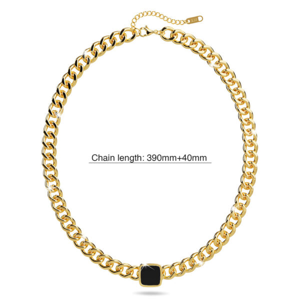 Fernando Cuban Chain Acrylic Bar Necklace - Image 4