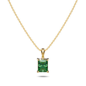 Emerald Green Robyn Rectangular Pendant Necklace