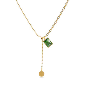 Valerie Emerald Dangly Pendant Necklace