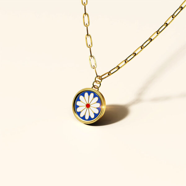Bullion Blue Blossom Necklace in Gold - Image 3