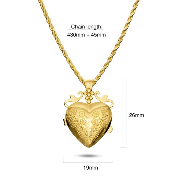 Floral Heart Photo Locket Necklace - Image 9