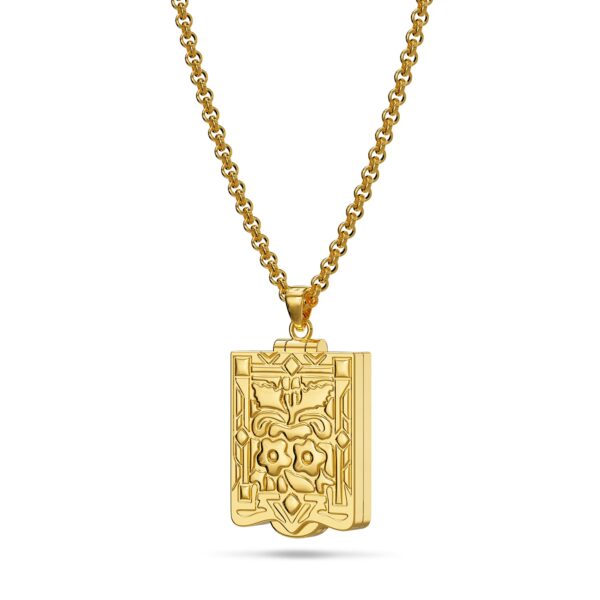 Engraved Shield Photo Locket Necklace - Image 2