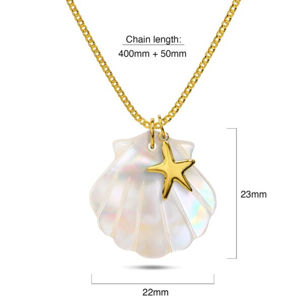 Pearl Shell & Gold Starfish Necklace - Image 8