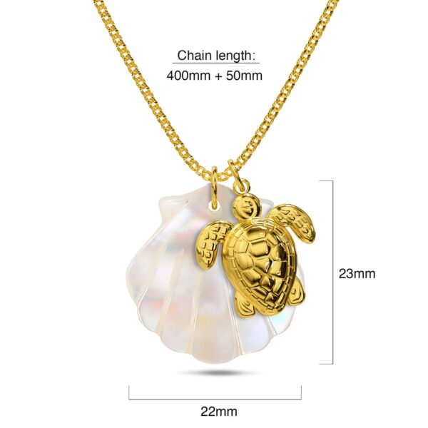 Pearl Shell & Gold Sea Turtle Necklace - Image 8