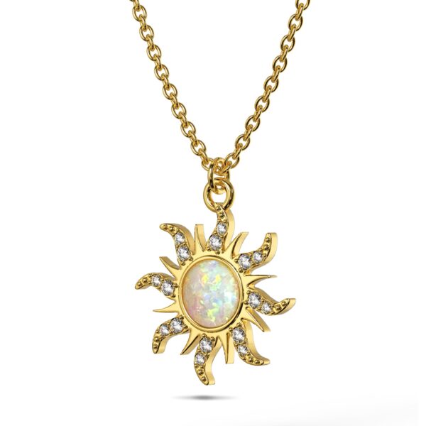 Celestial Opal Sun Necklace - Image 2
