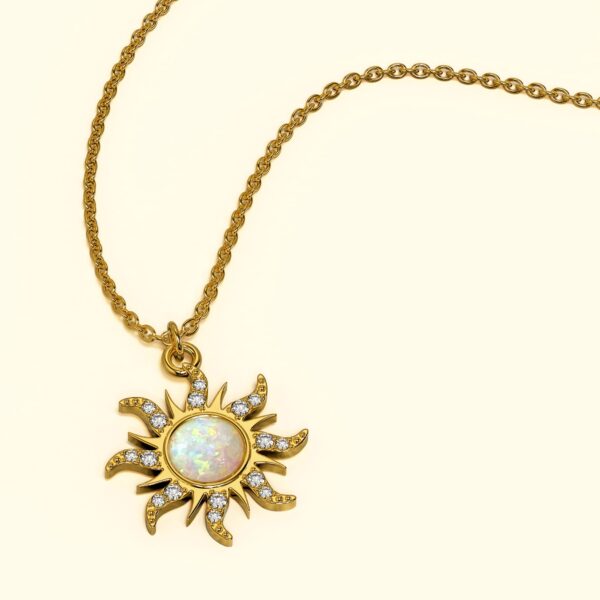 Celestial Opal Sun Necklace - Image 3