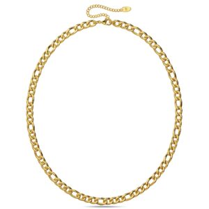 Figaro Chain Link Gold Plated Necklace
