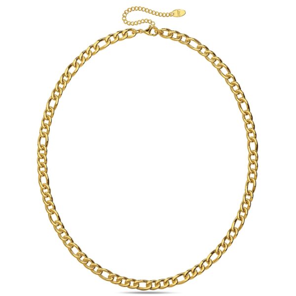 Figaro Chain Link Gold Plated Necklace