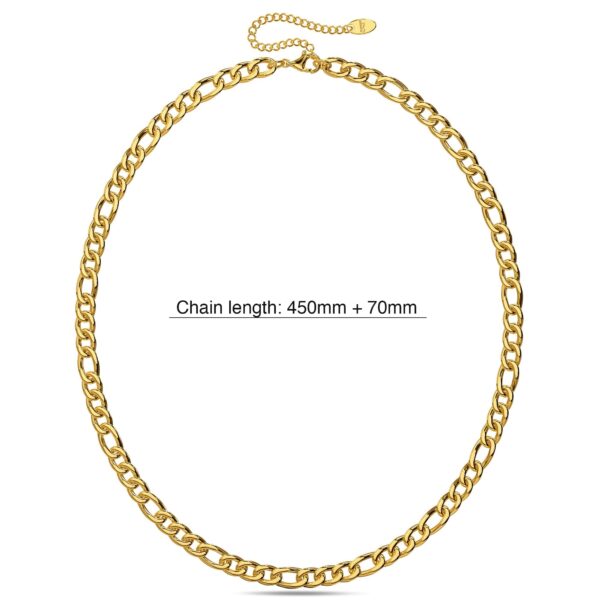 Figaro Chain Link Gold Plated Necklace