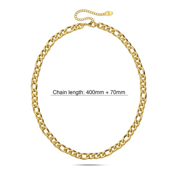Figaro Chain Link Gold Plated Necklace