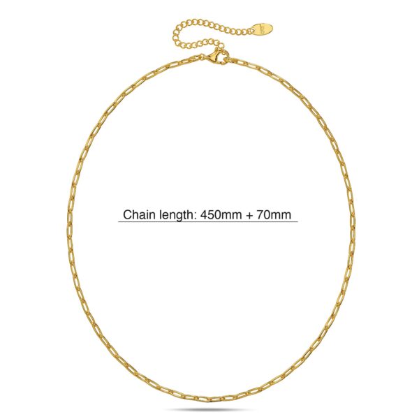 Paperclip Link Chain Gold Plated Necklace - Image 4
