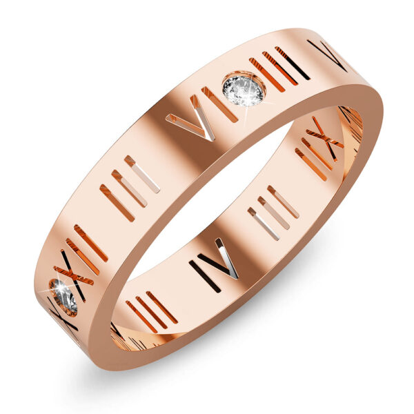 Romanian Numeral Ring In Rose Gold