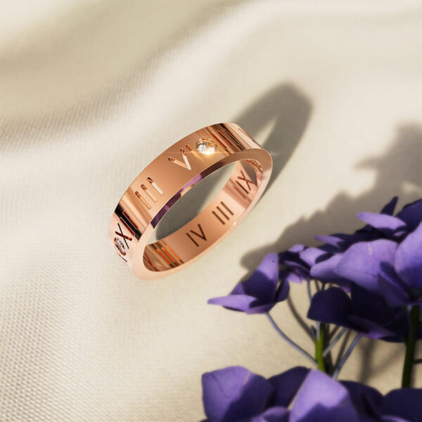 Romanian Numeral Ring In Rose Gold