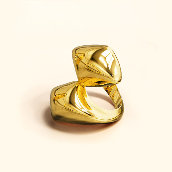 Collided Ring in Gold