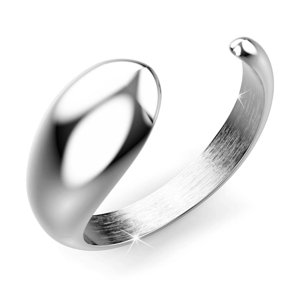 Elan Irregular Open Claw White Gold Ring