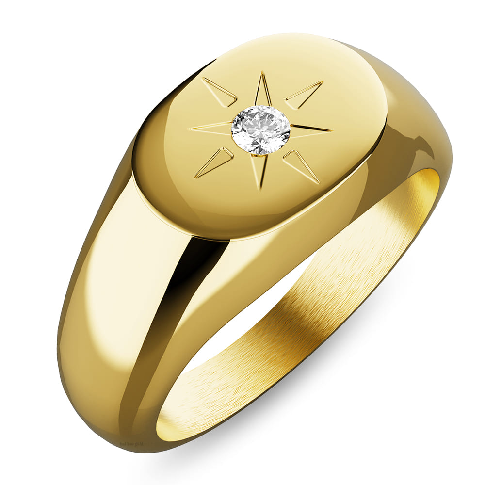 Celestial Brilliance Ring with Cubic Zirconia in Gold