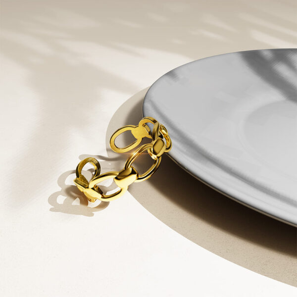 Adjustable Imperial Chain Link Ring in Gold - Image 3