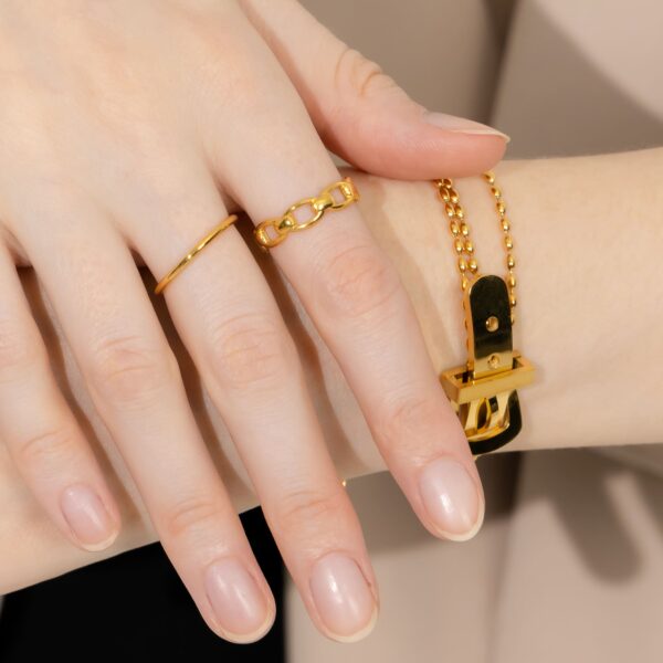 Adjustable Imperial Chain Link Ring in Gold - Image 5