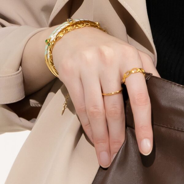 Adjustable Imperial Chain Link Ring in Gold - Image 6