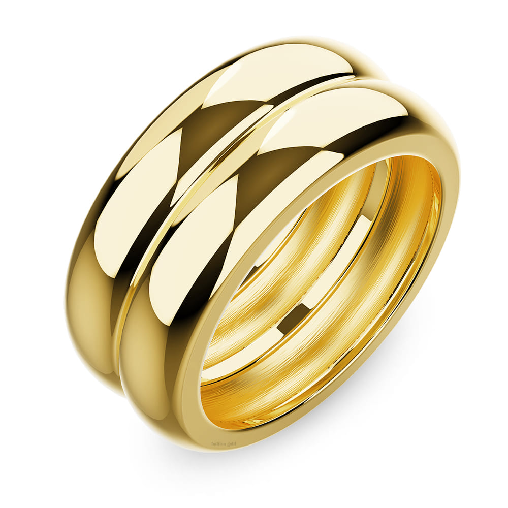 Twin Gleam Radiant Fusion Gold Layered Ring