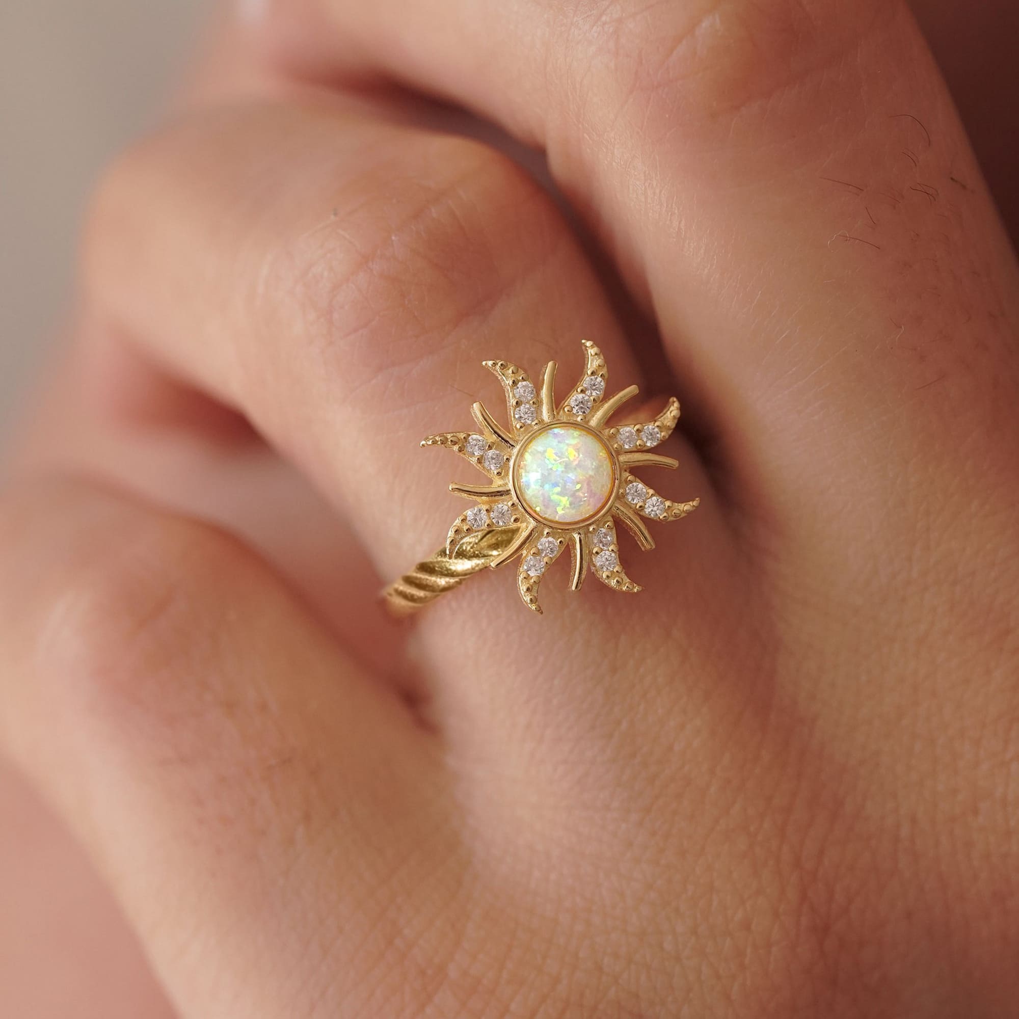 Celestial Opal Sun Ring - Image 5