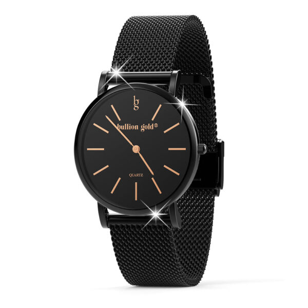Bullion Gold Timeless Dream Watch - Black and Rose Gold - Image 2