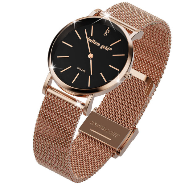 Bullion Gold Timeless Dream Watch - Rose Gold and Black - Image 4