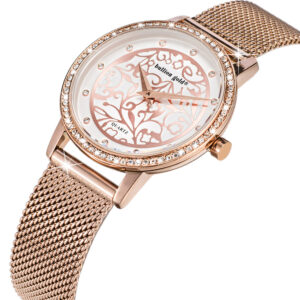 Bullion Gold Elite Watch Embellished with Rhinestone - Rose Gold