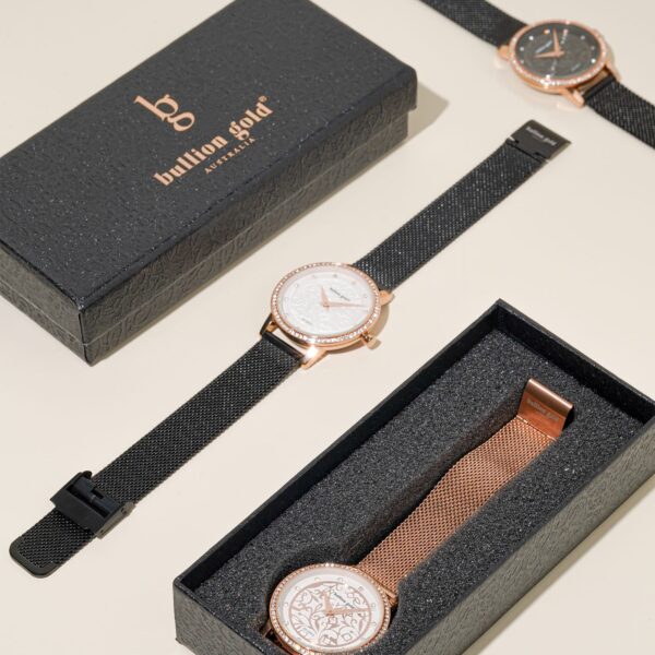 Bullion Gold Elite Watch Embellished with Rhinestone - Rose Gold - Image 8