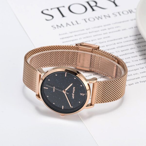 Bullion Gold Seamless Dial Watch - Rose Gold and Black - Image 4