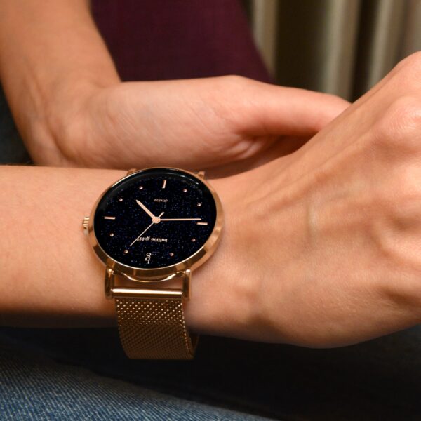 Bullion Gold Seamless Dial Watch - Rose Gold and Black - Image 5
