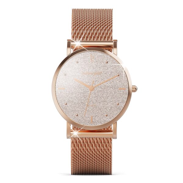 Bullion Gold Seamless Dial Watch - Rose Gold and White - Image 2